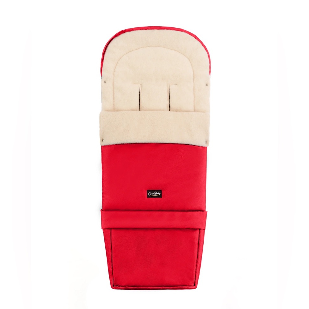 CoverBaby Scandinavian Red Baby Footmuff with Cream Lining Wool Brand New